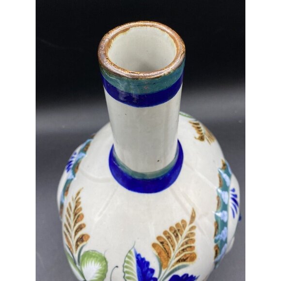 Erandi Tonala Tequila Tumble Up Folk Art Jug Sun Face Florals 11.5” Ceramic - Picture 13 of 14